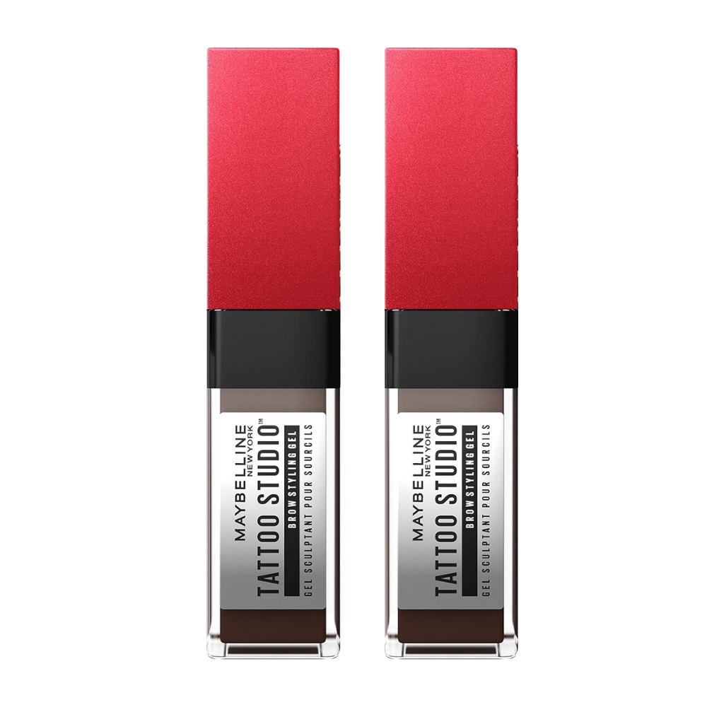 2 x Maybelline Tattoo Brow 36hr Styling Gel 6mL - 260 Deep Brown