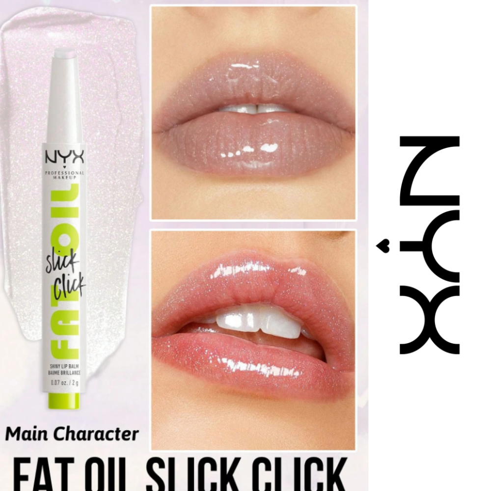 3 x NYX Professional Makeup Fat Oil Slick Click Shiny Lip Balm 2g - 01 Main Character