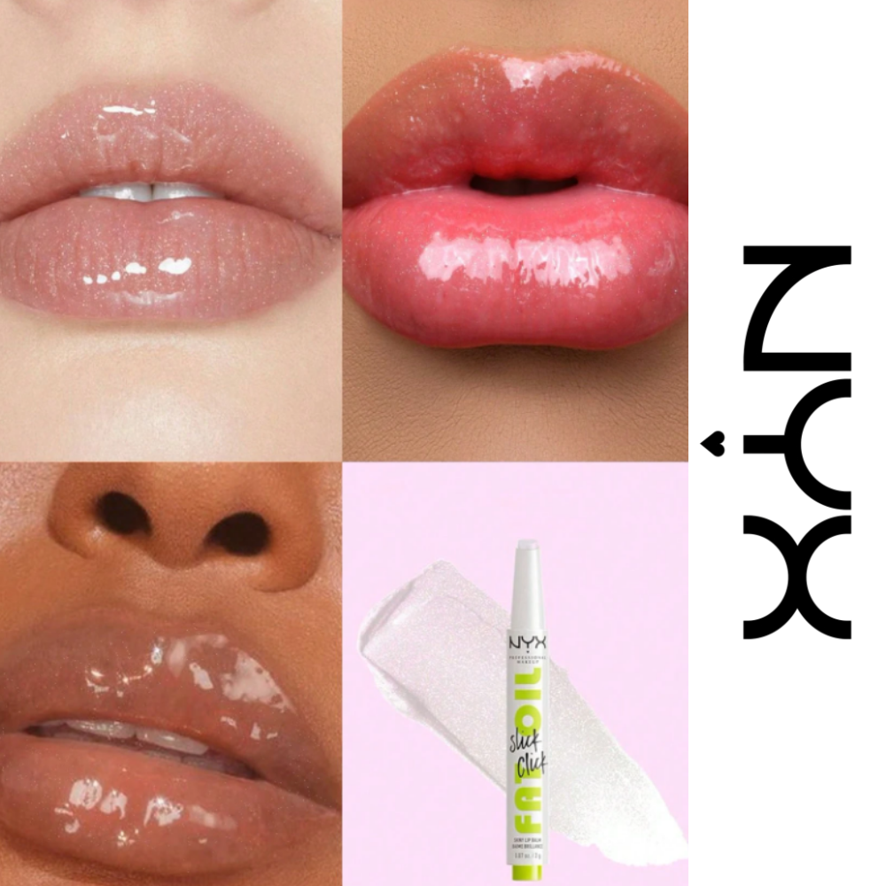 3 x NYX Professional Makeup Fat Oil Slick Click Shiny Lip Balm 2g - 01 Main Character