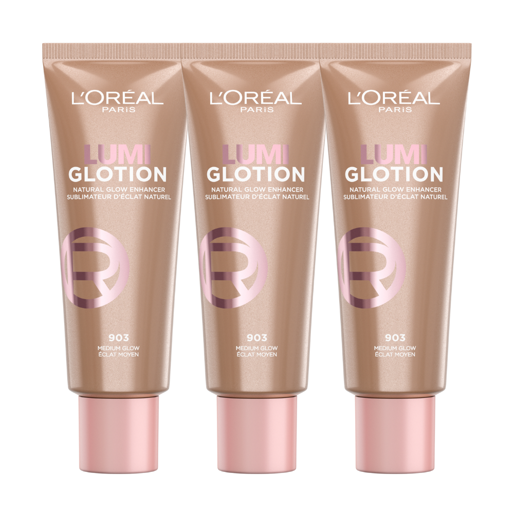 3 x L'Oreal Paris Lumi Glotion Natural Glow Enhancer 40mL - 903 Medium Glow