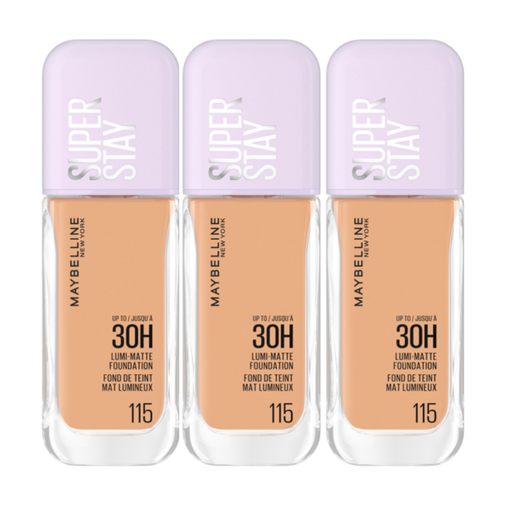 3 x Maybelline SuperStay Lumi-Matte Foundation 35mL - 115