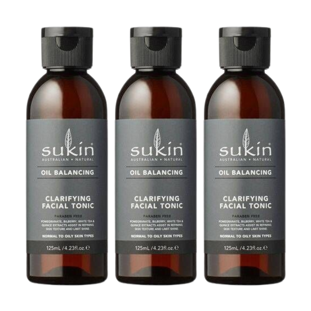 3 x Sukin Oil Balancing Clarifying Facial Tonic 125mL