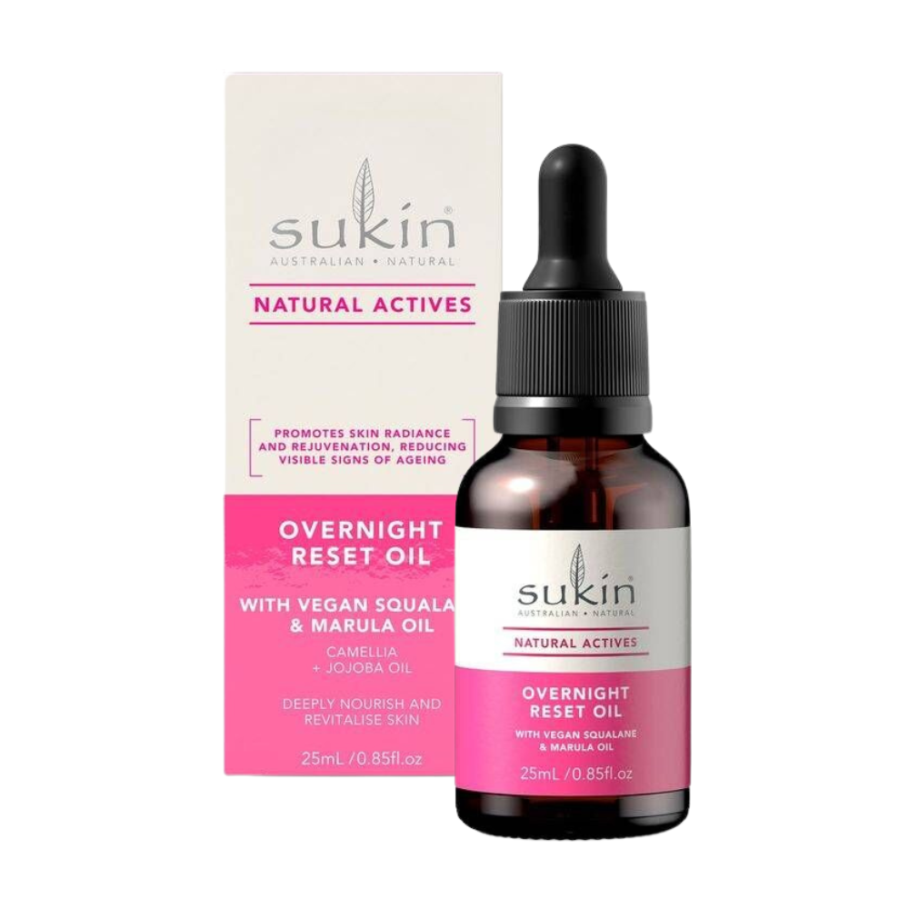 3 x Sukin Natural Actives Overnight Reset Facial Oil 25mL