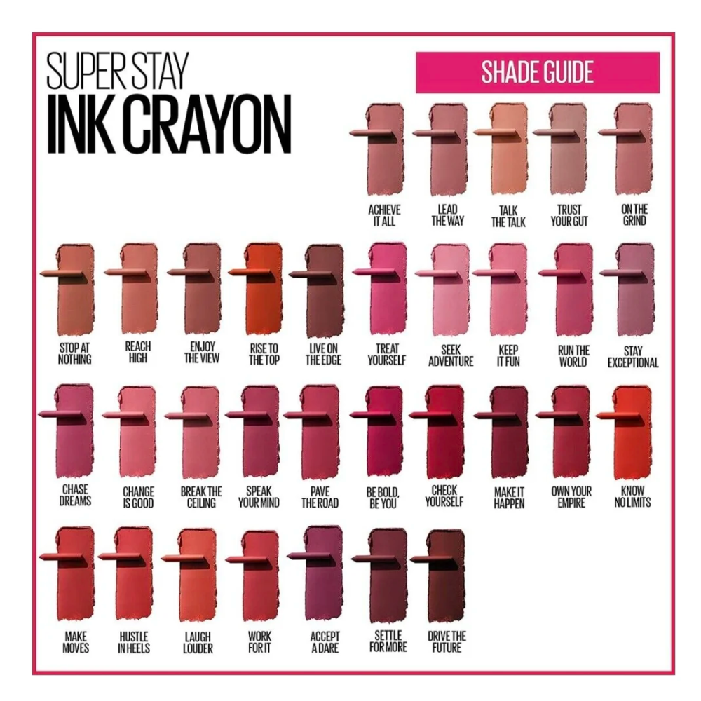 2 x Maybelline SuperStay Ink Crayon Lipstick 1.2g - 15 Lead The Way