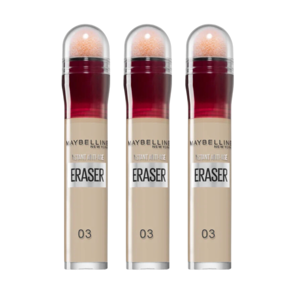 3 x Maybelline Instant Age Rewind Eraser Multi-Use Concealer 6.8mL - 03 Fair