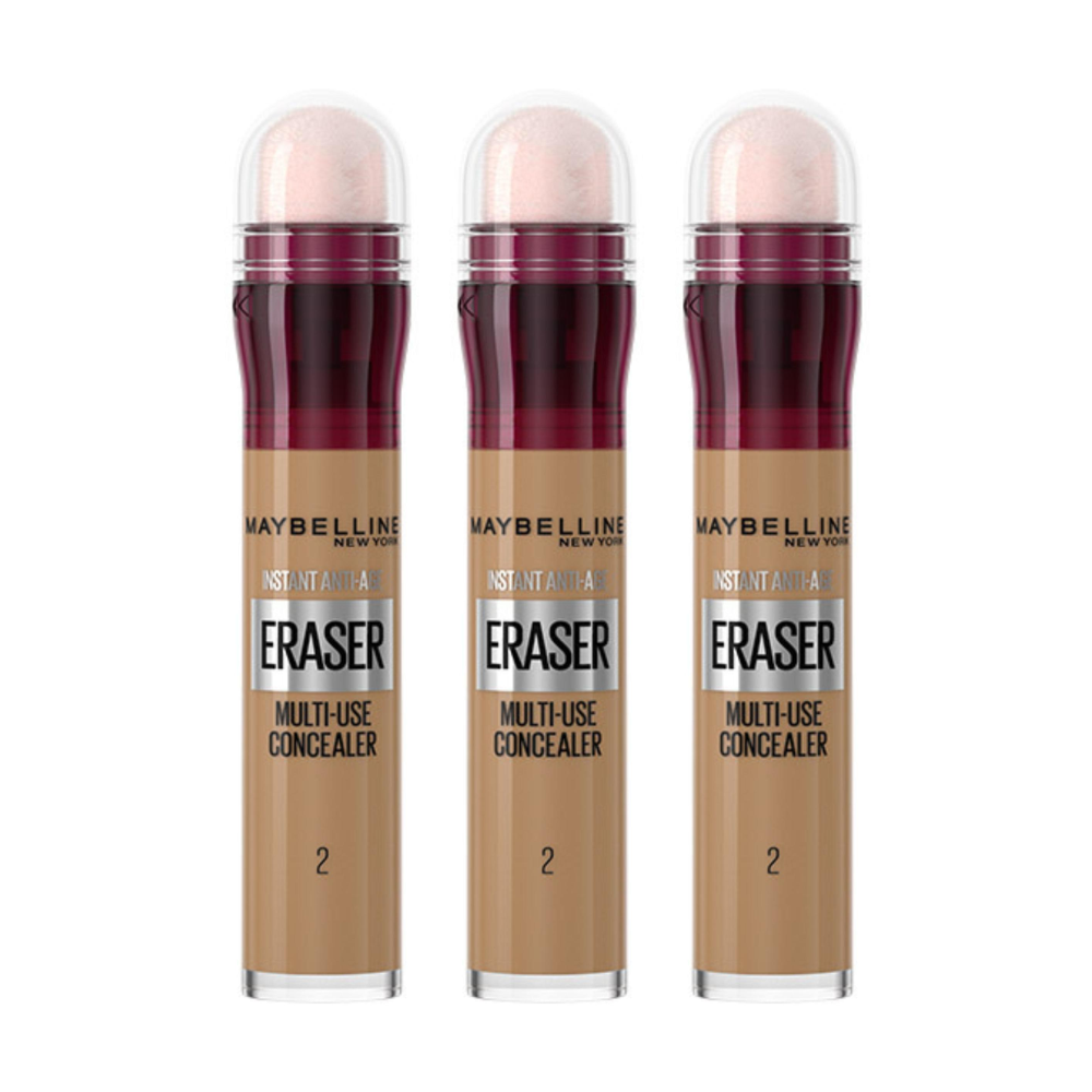 3 x Maybelline Instant Age Rewind Eraser Multi-Use Concealer 6.8mL - 02 Nude