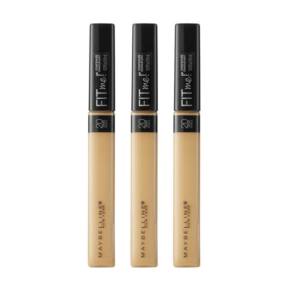 3 x Maybelline Fit Me Natural Medium Coverage Concealer 6.8mL - 20 Sand