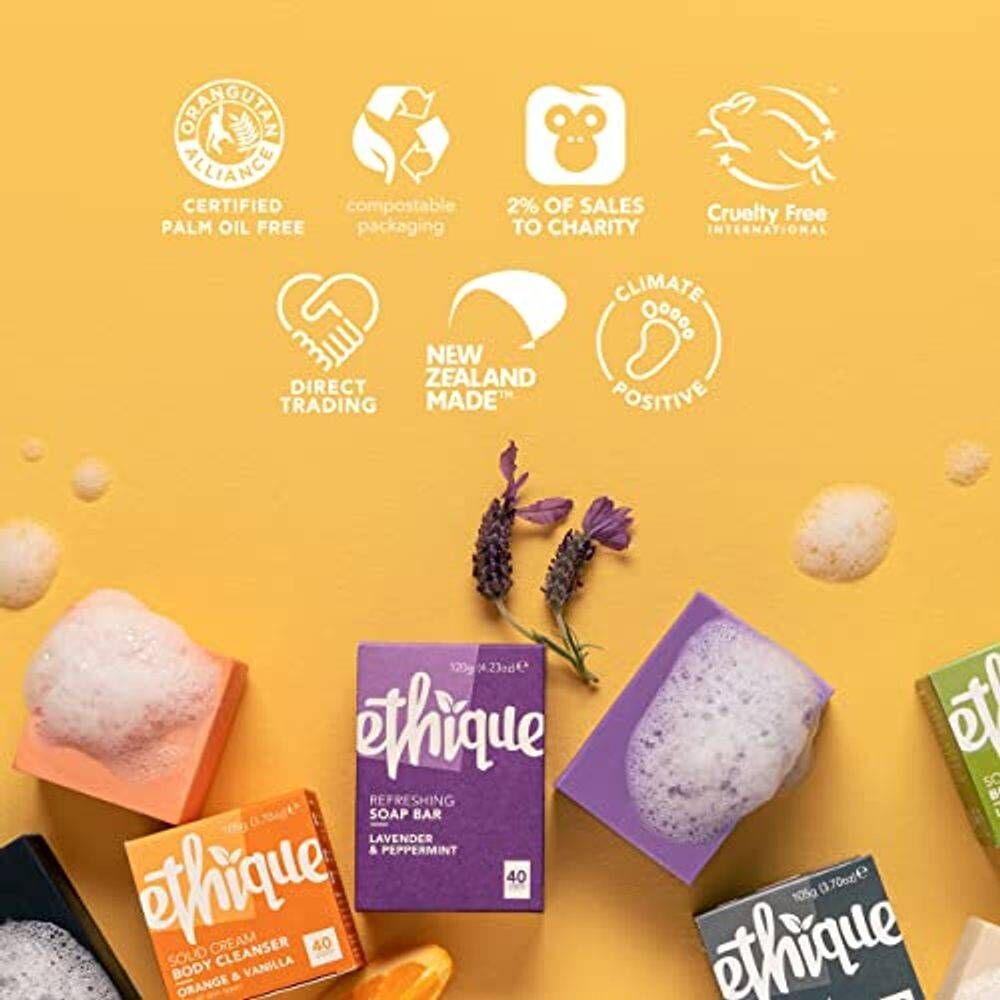 5 x ETHIQUE Solid Body Scrub Bar Mini 15g - Exfoliating Lime & Ginger