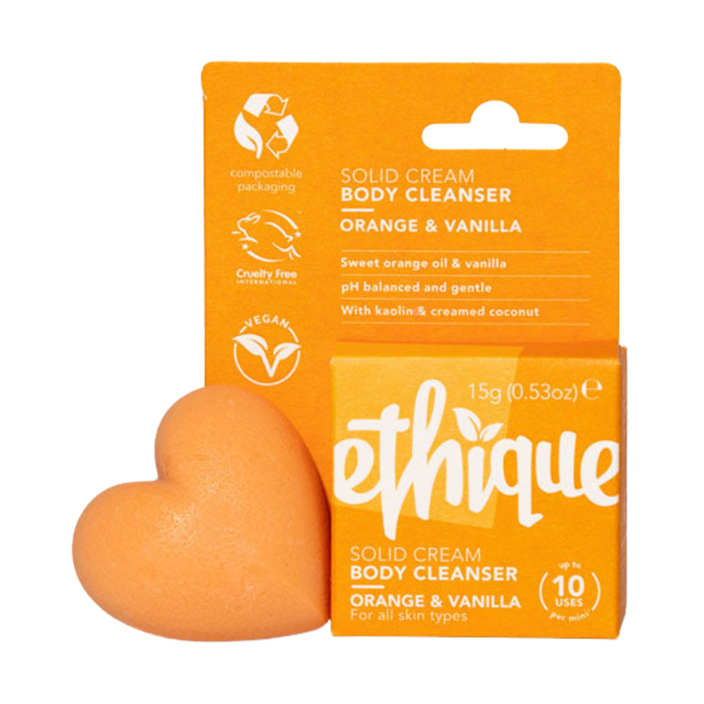 5 x ETHIQUE Solid Cream Body Cleanser Mini 15g - Orange & Vanilla