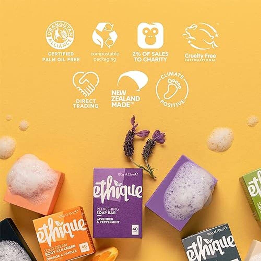 5 x ETHIQUE Solid Cream Body Cleanser Mini 15g - Orange & Vanilla