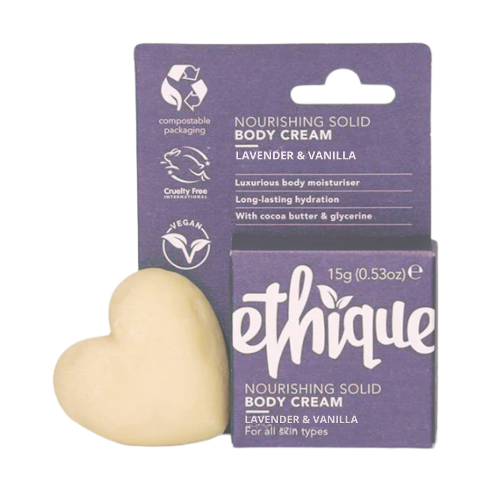 5 x ETHIQUE Solid Nourishing Body Cream Mini 15g - Lavender & Vanilla