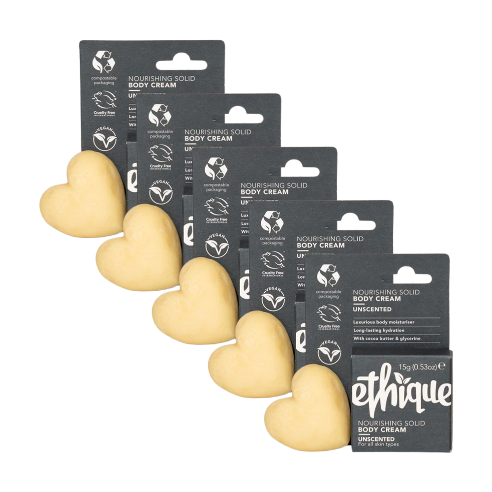 5 x ETHIQUE Solid Nourishing Body Cream Mini 15g - Unscented