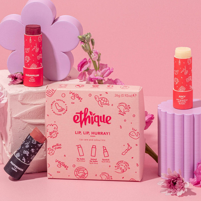 ETHIQUE Lip, Lip, Hurray Lipstick & Lip Balm Gift Pack
