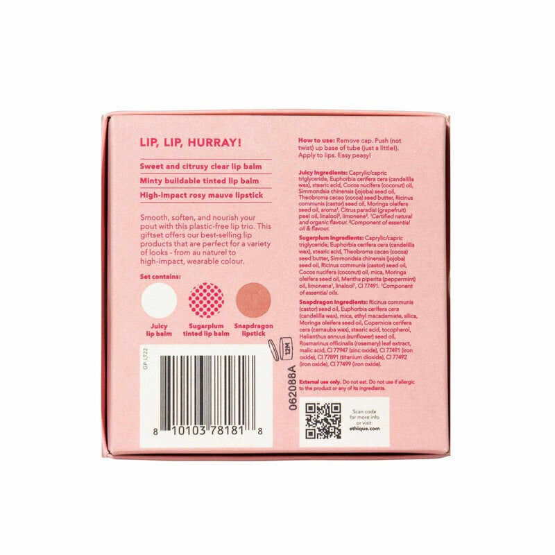 ETHIQUE Lip, Lip, Hurray Lipstick & Lip Balm Gift Pack