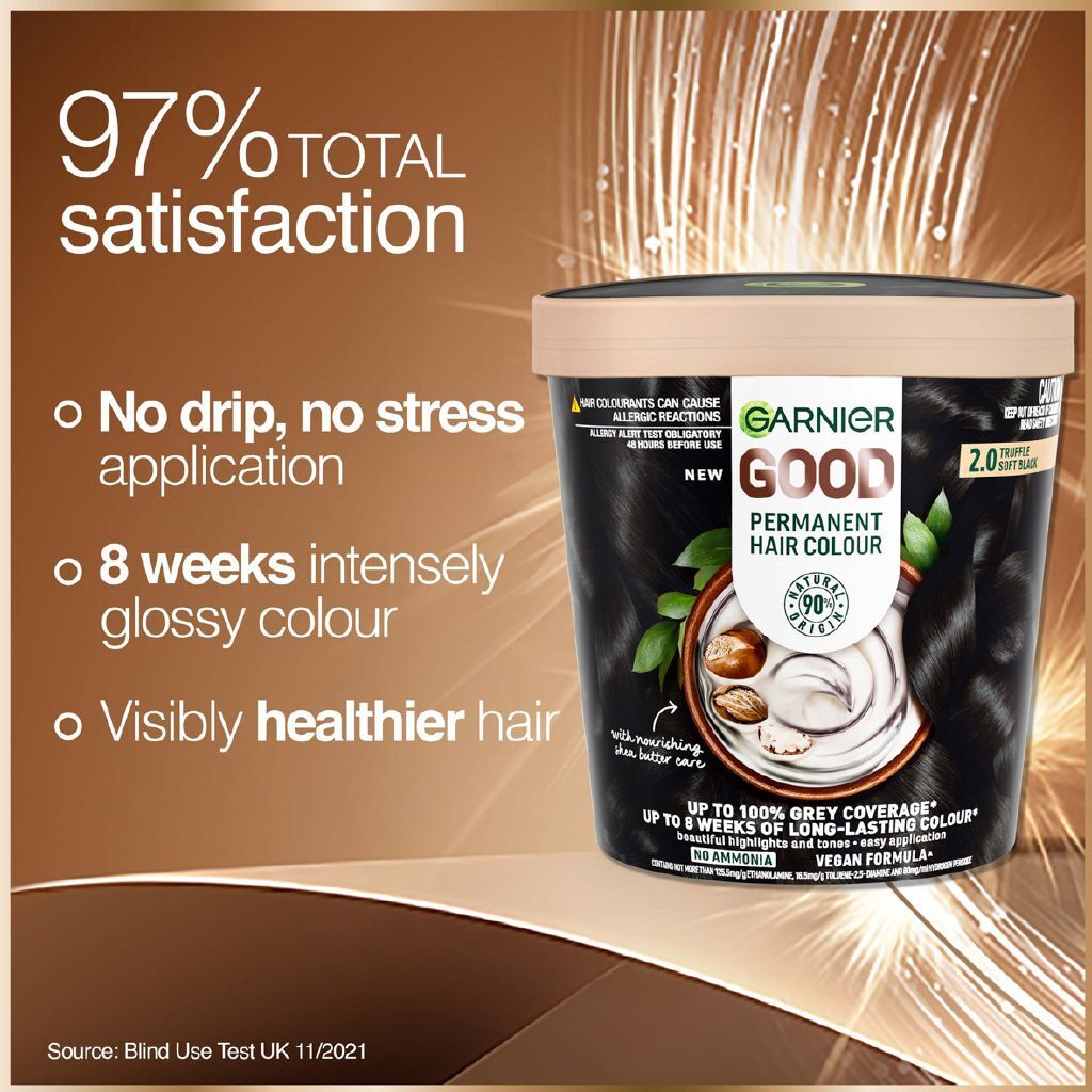 Garnier Permanent Hair Colour - 2.0 Truffle Soft Black