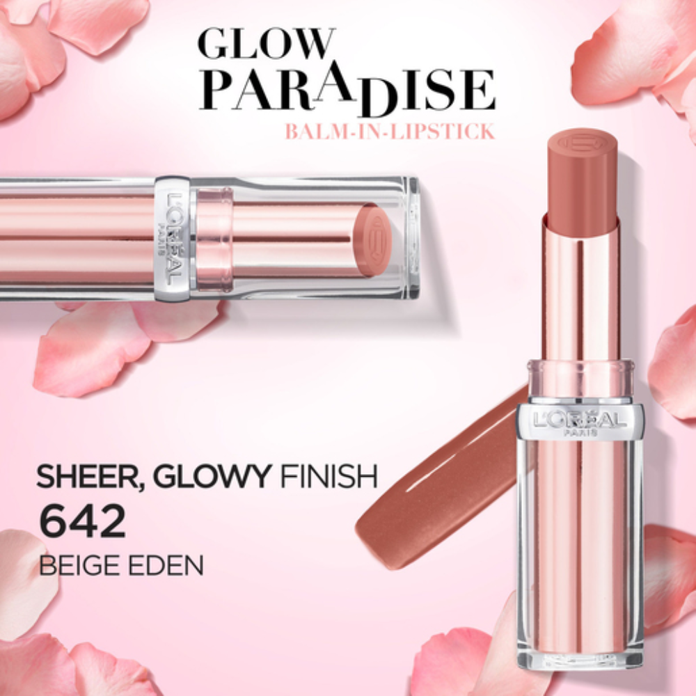 L'Oreal Paris Color Riche Glow Paradise Balm Lipstick 2.8g - 642 Beige Eden