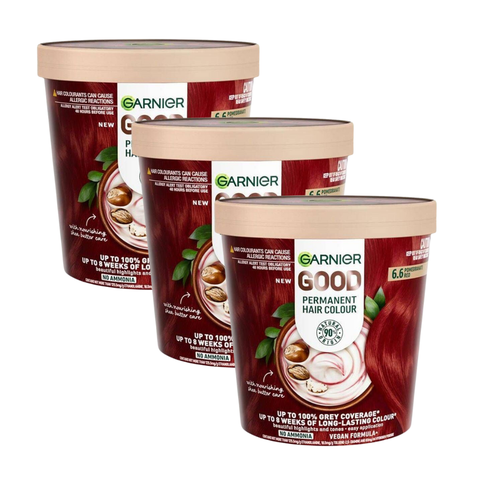 3 x Garnier Permanent Hair Colour - 6.6 Pomegranate Red