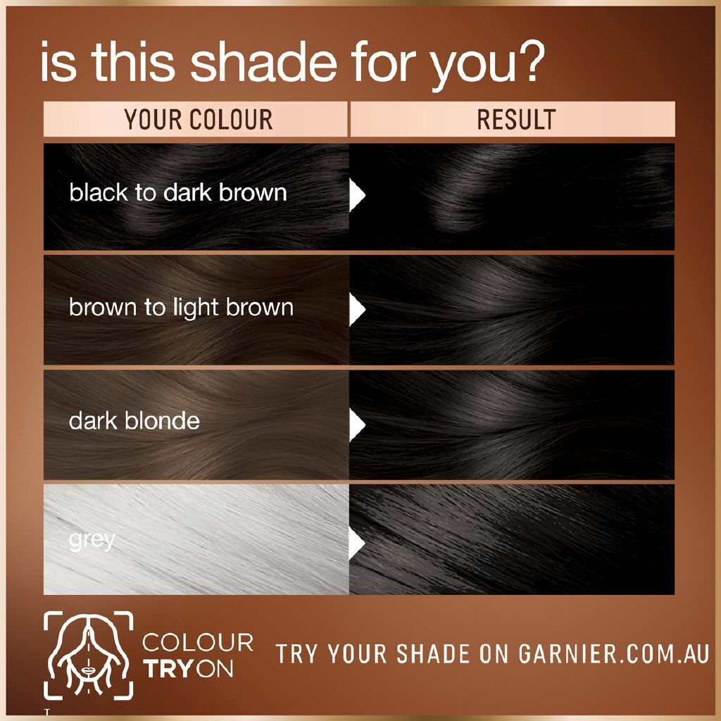 3 x Garnier Permanent Hair Colour - 2.0 Truffle Soft Black