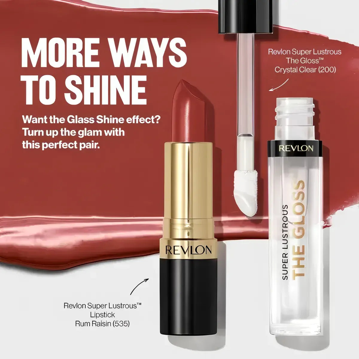 2 x Revlon Super Lustrous The Gloss 3.8mL - 200 Crystal Clear