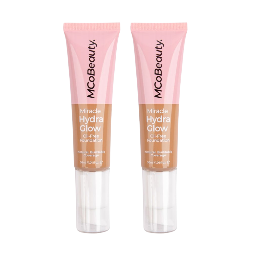 2 x MCoBeauty Miracle Hydro Glow Oil Free Foundation 30mL - Natural Honey