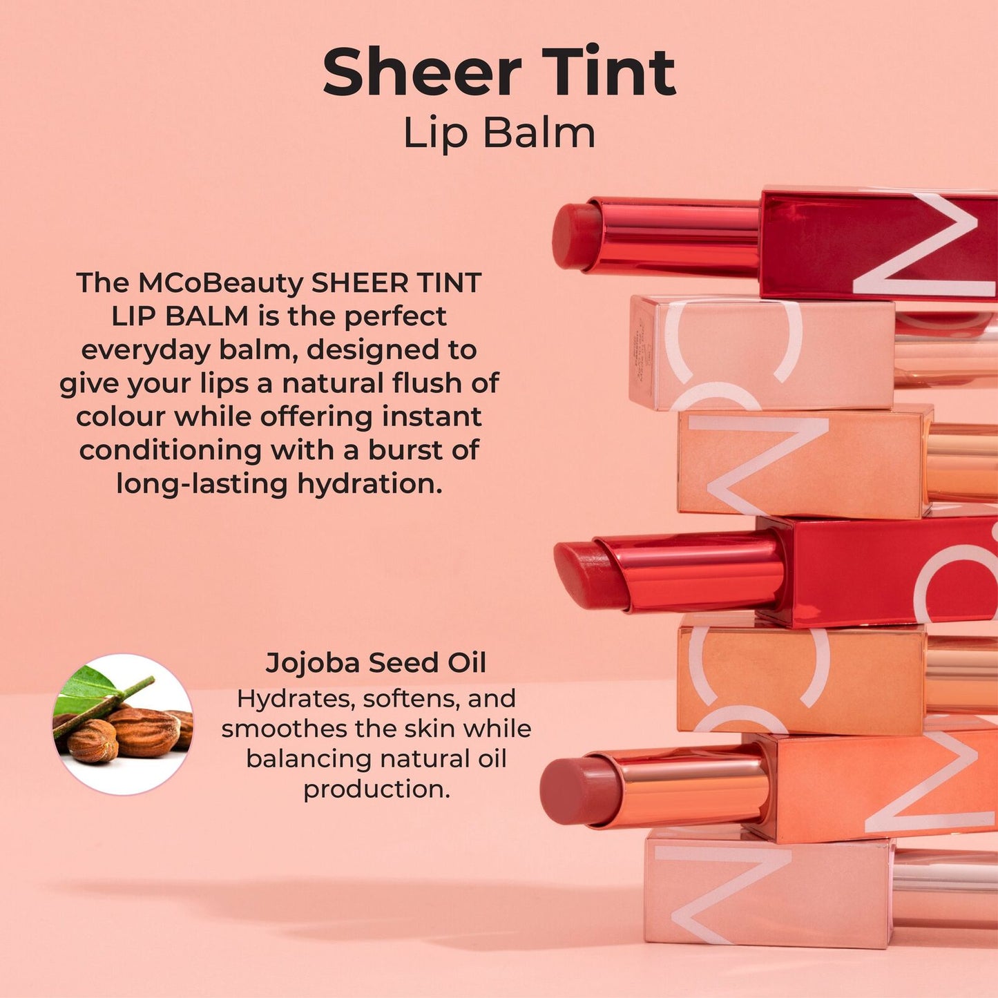 2 x MCoBeauty Sheer Tint Lip Balm 3g - Lava