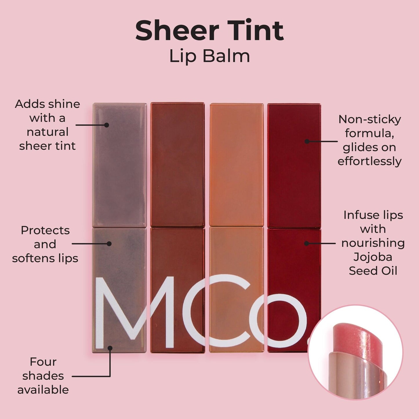 2 x MCoBeauty Sheer Tint Lip Balm 3g - Lava