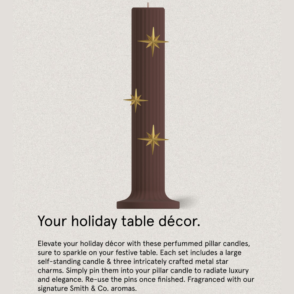 The Aromatherapy Co. Smith & Co. Pillar Candle 250g - Black Oud & Saffron
