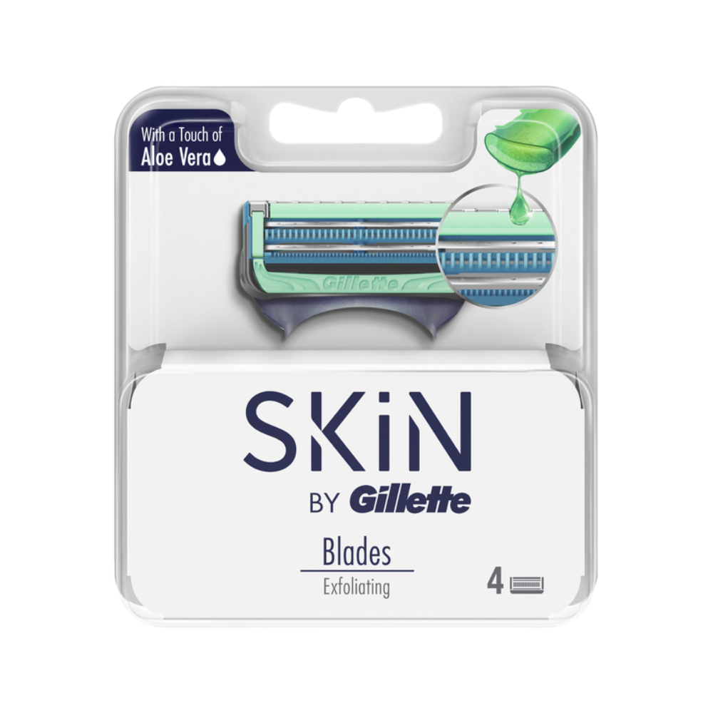 3 x Skin By Gillette Aloe Vera Exfoliating Blades 4Pk