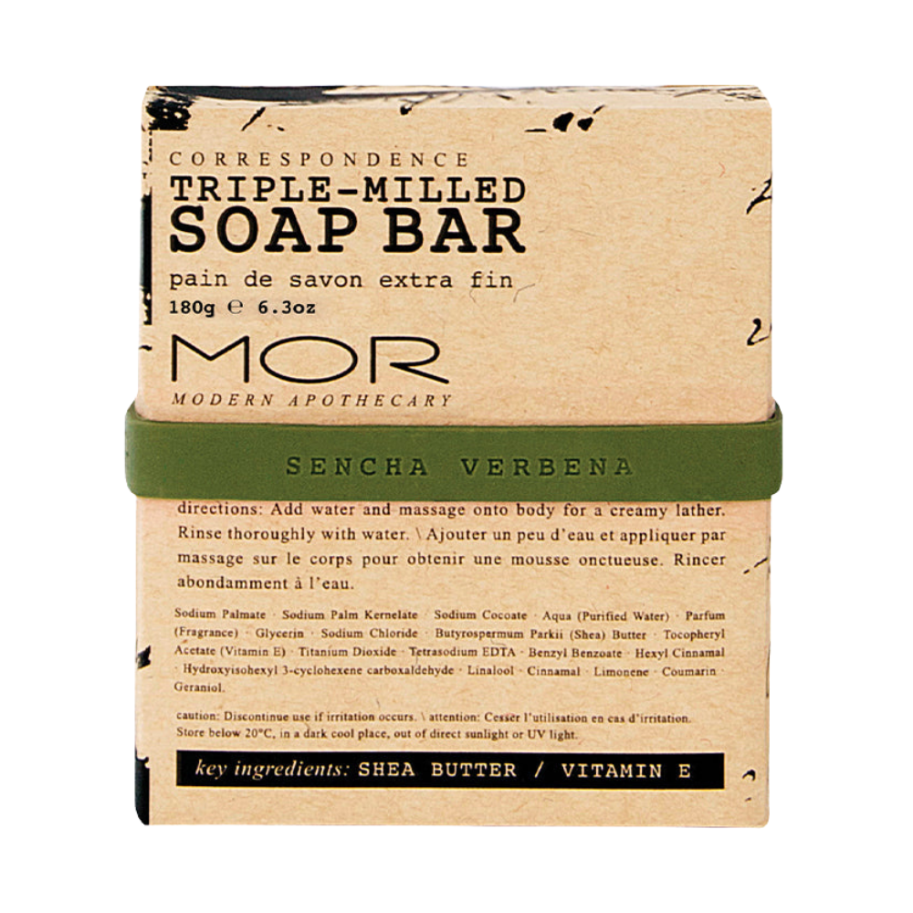 3 x MOR Boutique Correspondence Triple Milled Soap Bar 180g - Sencha Verbena