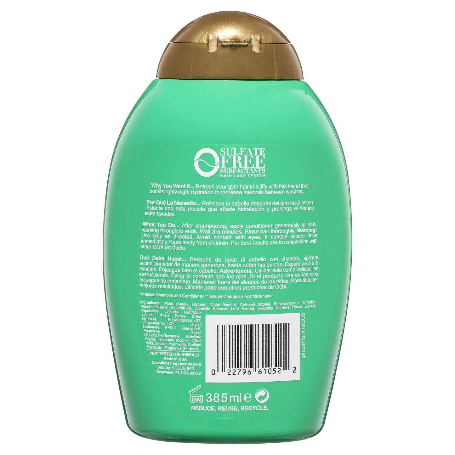 OGX Active Beauty Green Tea Fitness Conditioner 385mL