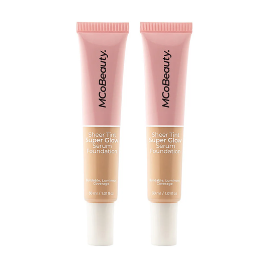 2 x MCoBeauty Sheer Tint Super Glow Serum Foundation 30mL - 0.5-2 Very Light