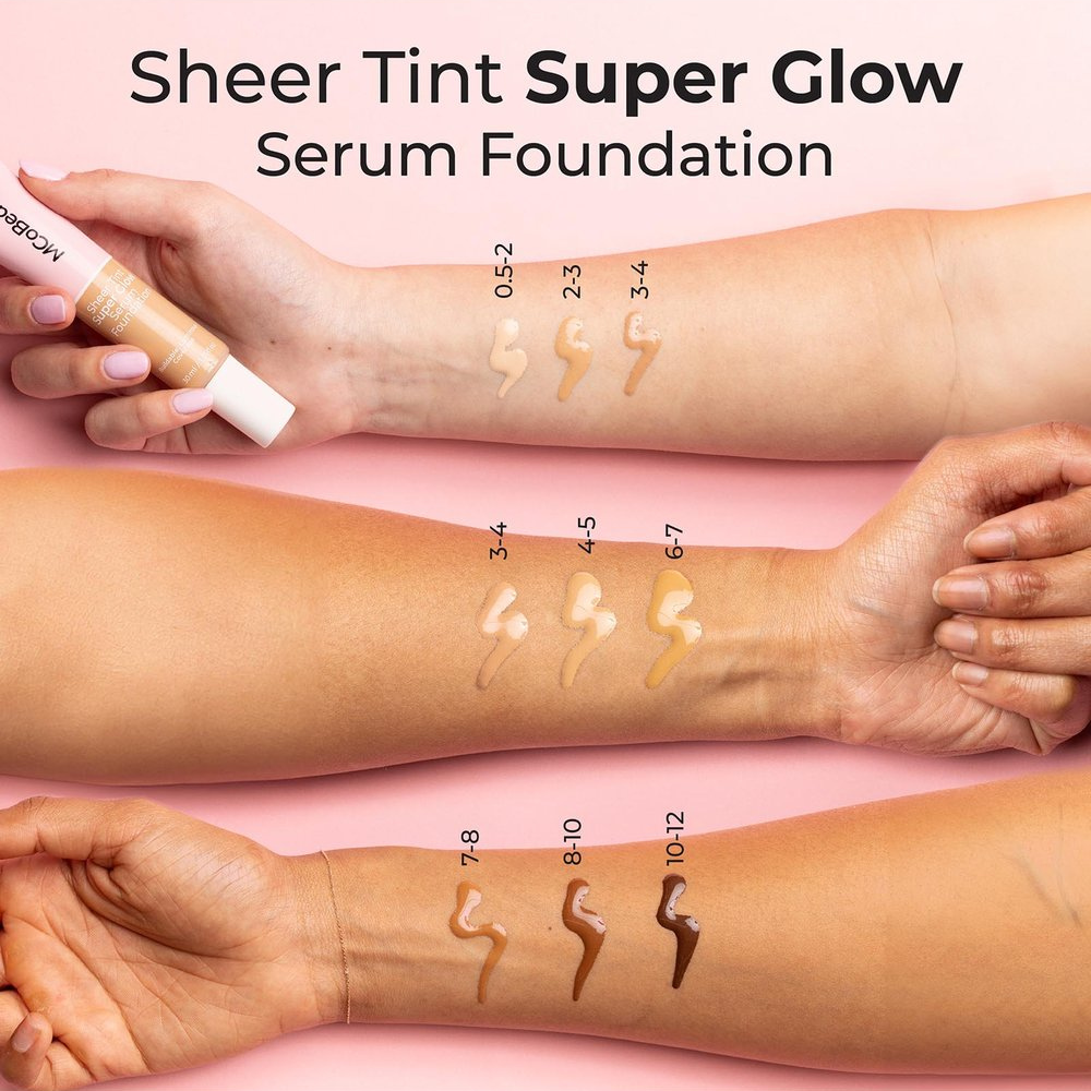 2 x MCoBeauty Sheer Tint Super Glow Serum Foundation 30mL - 5-6 Natural Medium