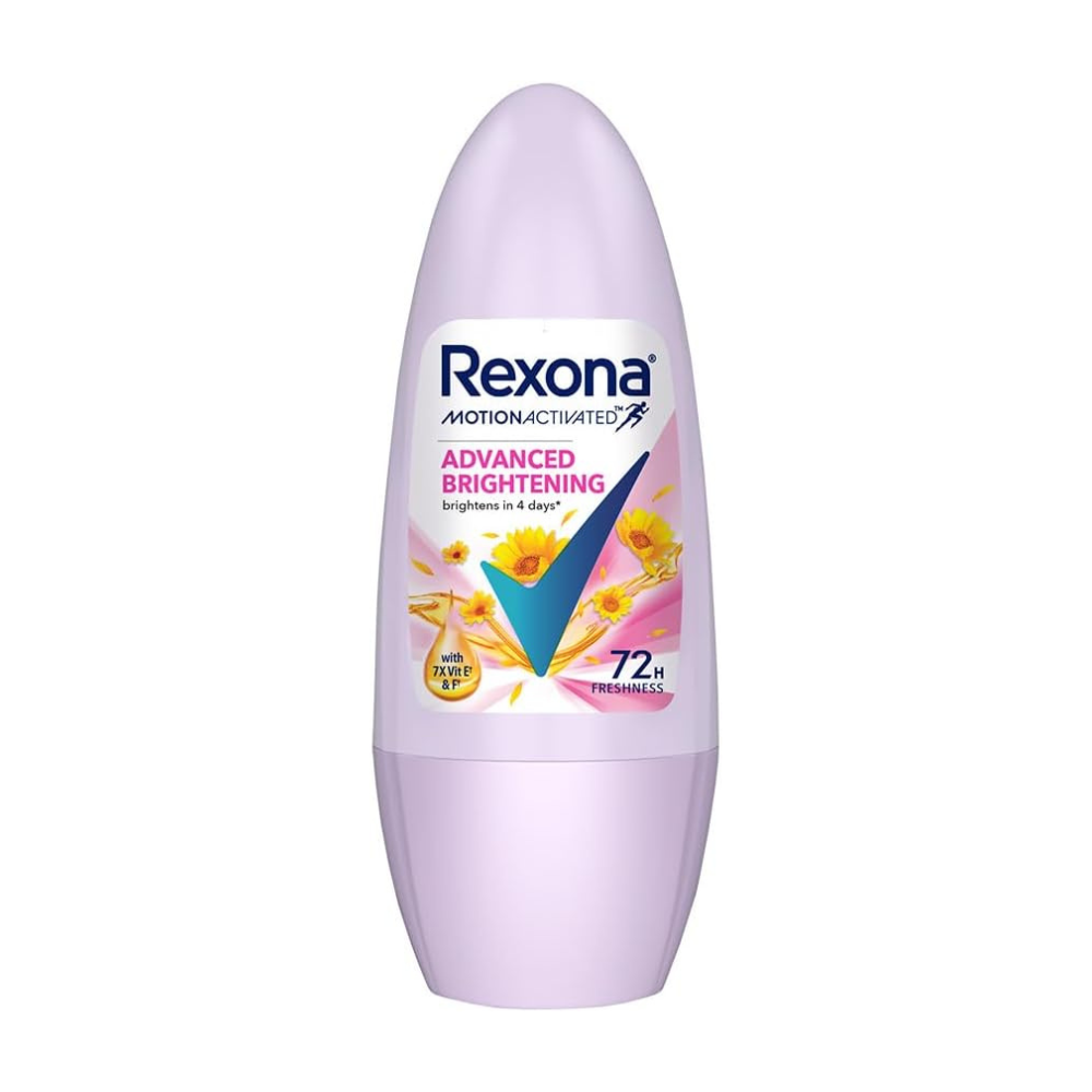 6 x Rexona Advanced Brightening 72H Deodorant Roll On 45mL