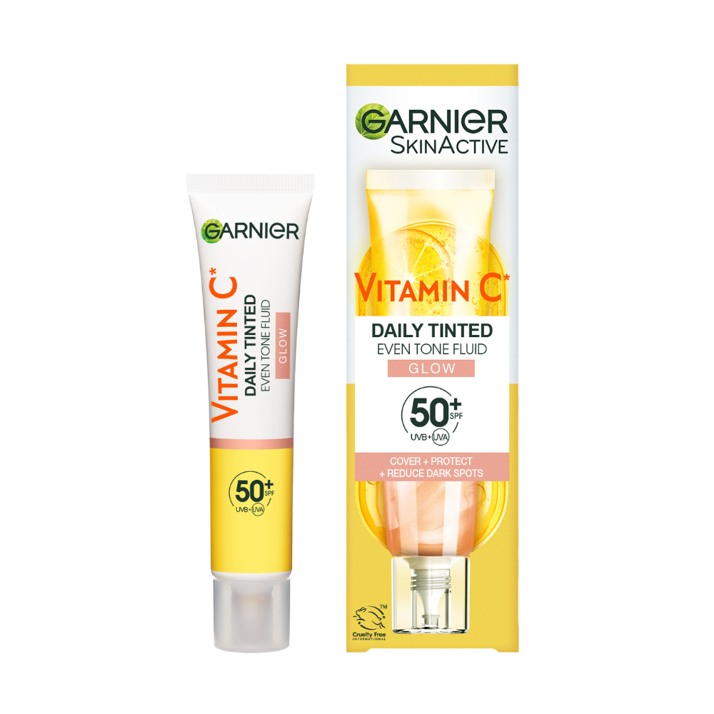3 x Garnier Vitamin C Daily Tinted Even Tone Fluid Glow SPF50+ 40mL