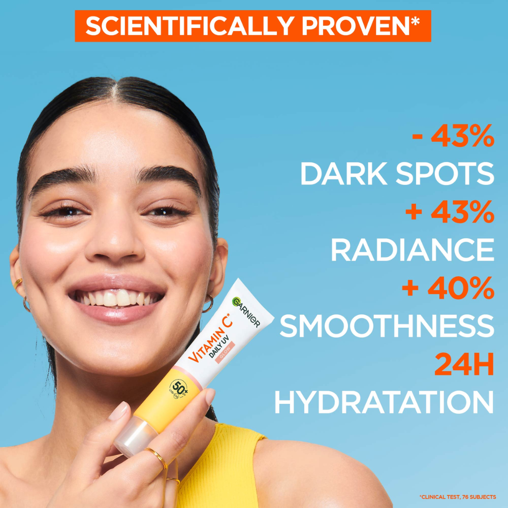 3 x Garnier Vitamin C Daily Tinted Even Tone Fluid Glow SPF50+ 40mL