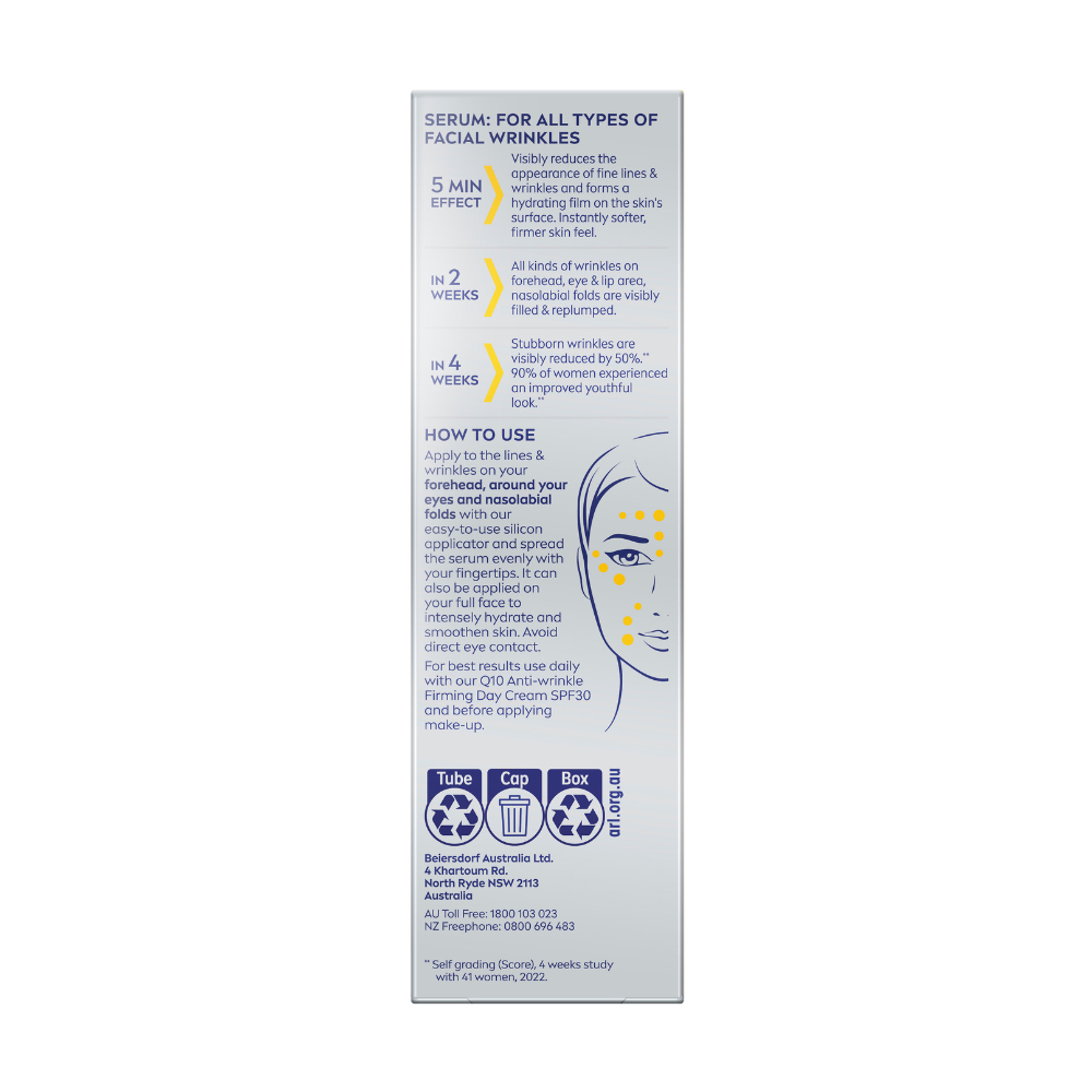 3 x Nivea Q10 Anti-Wrinkle Expert Wrinkle Filler Serum 15mL