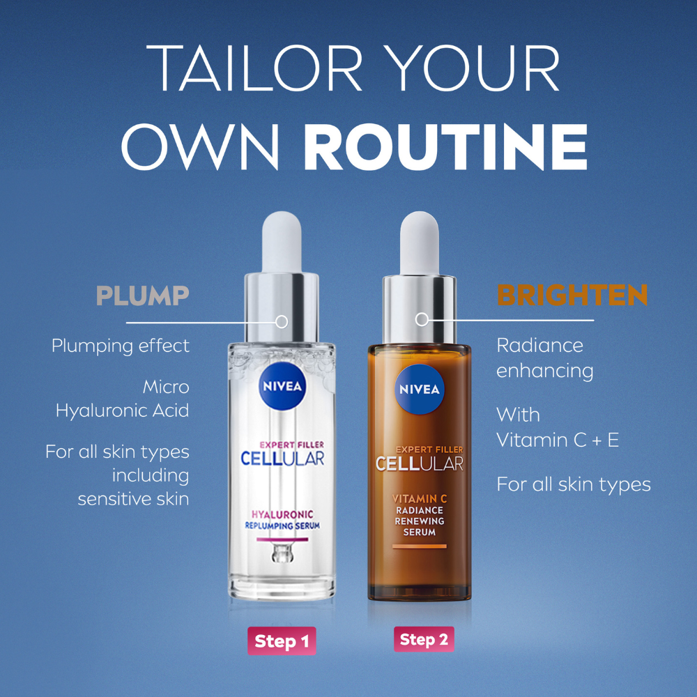 3 x Nivea Cellular Expert Filler Hyaluronic Replumping Serum 30mL