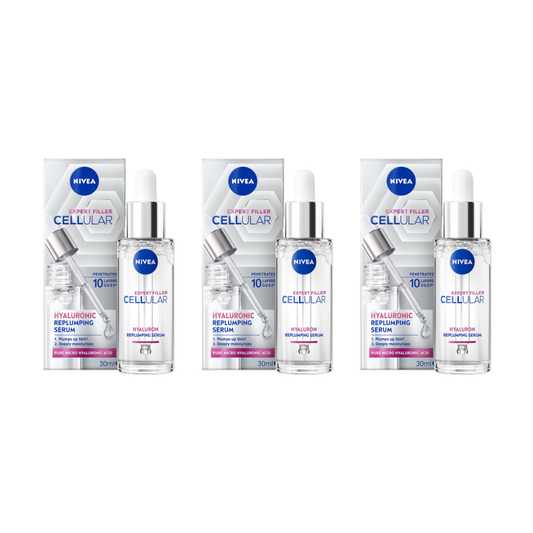 3 x Nivea Cellular Expert Filler Hyaluronic Replumping Serum 30mL