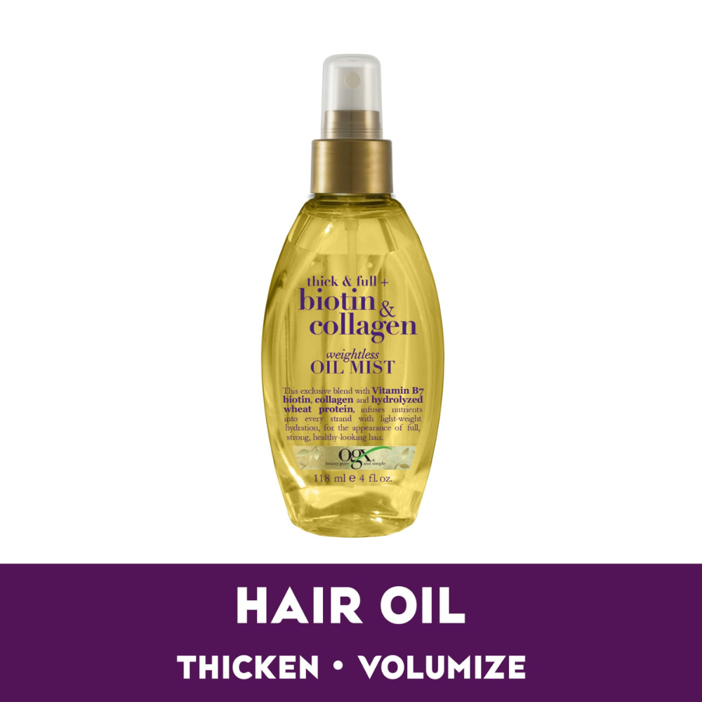 3 x OGX Thick & Full + Biotin & Collagen Weightless Oil Mist 118mL