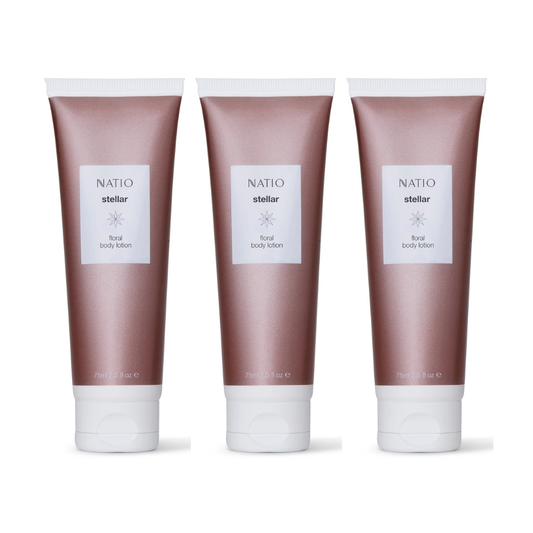 3 x Natio Stellar Floral Body Lotion 75mL