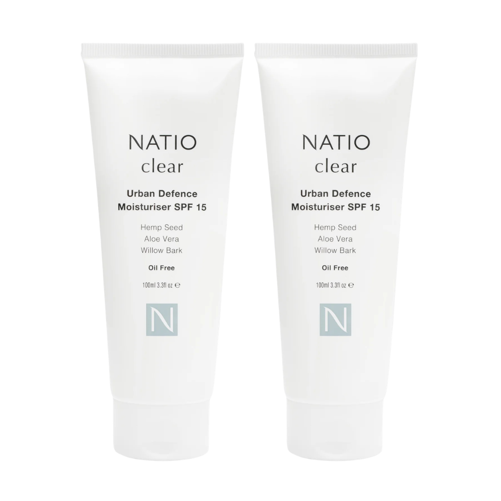 2 x Natio Clear Urban Defence Moisturiser SPF15 100mL