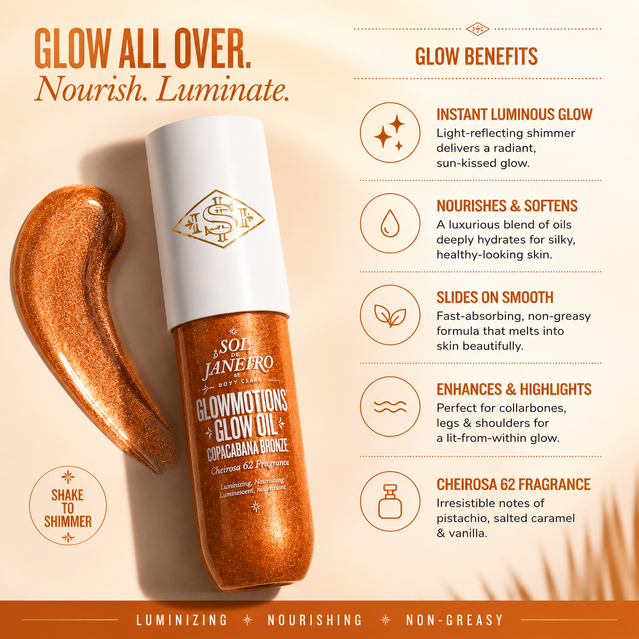 Sol de Janeiro GlowMotions Shimmer Glow Body Oil 75mL - Copacabana Bronze
