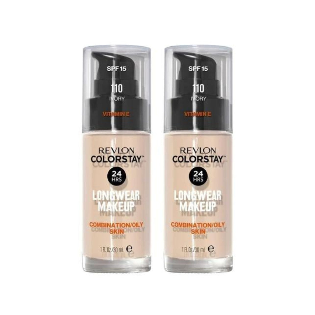 2 x Revlon ColorStay Makeup for Combination/Oily Skin 30mL - 110 Ivory