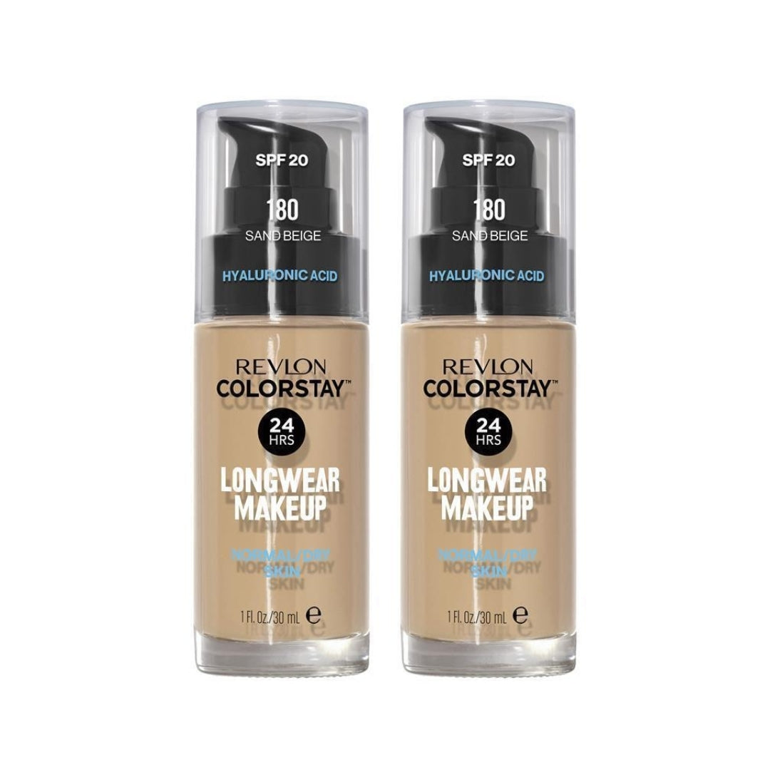 2 x Revlon ColorStay Makeup for Normal/Dry Skin 30mL - 180 Sand Beige