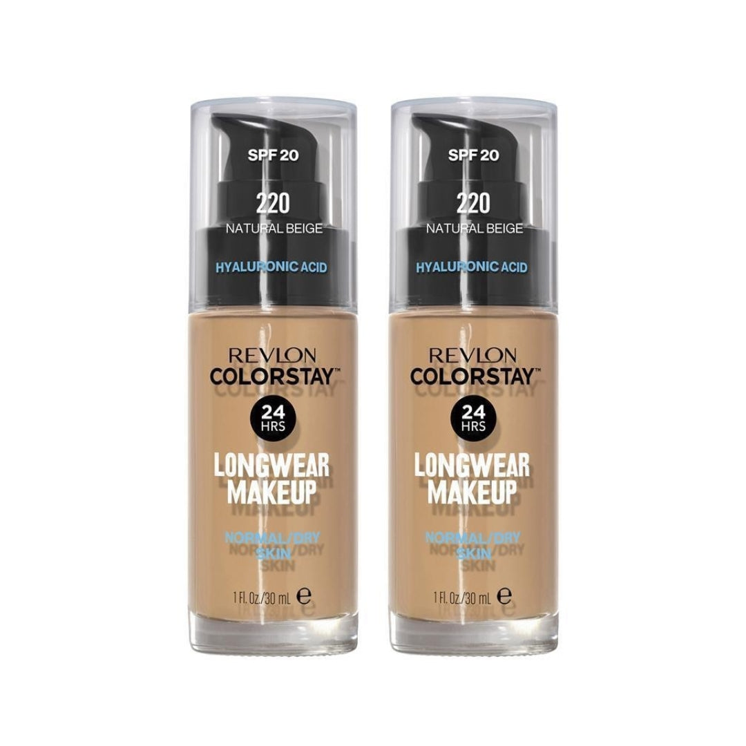 2 x Revlon ColorStay Makeup for Normal/Dry Skin 30mL - 220 Natural Beige