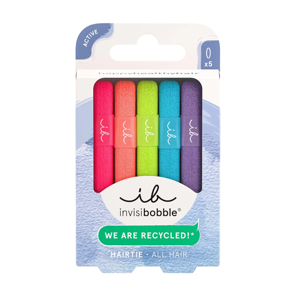 Invisibobble Active Workout Hair Ties 5 Pack - Neon Glow