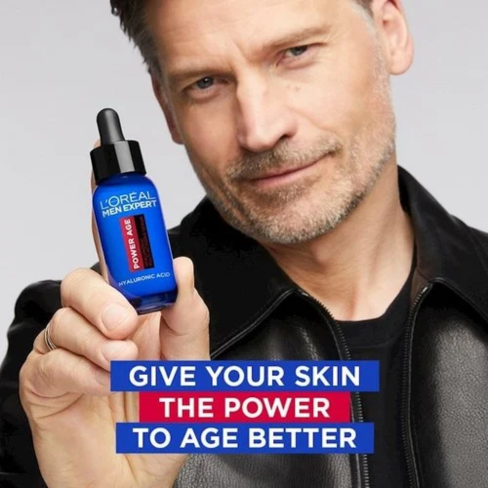 2 x L'Oreal Paris Men Expert Power Age Multi-Action Hyaluronic Acid Serum 30mL