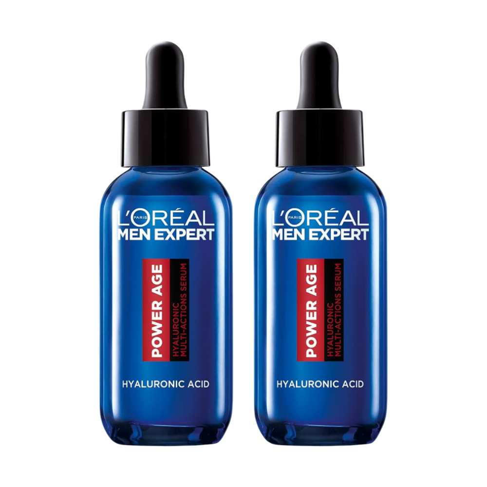 2 x L'Oreal Paris Men Expert Power Age Multi-Action Hyaluronic Acid Serum 30mL
