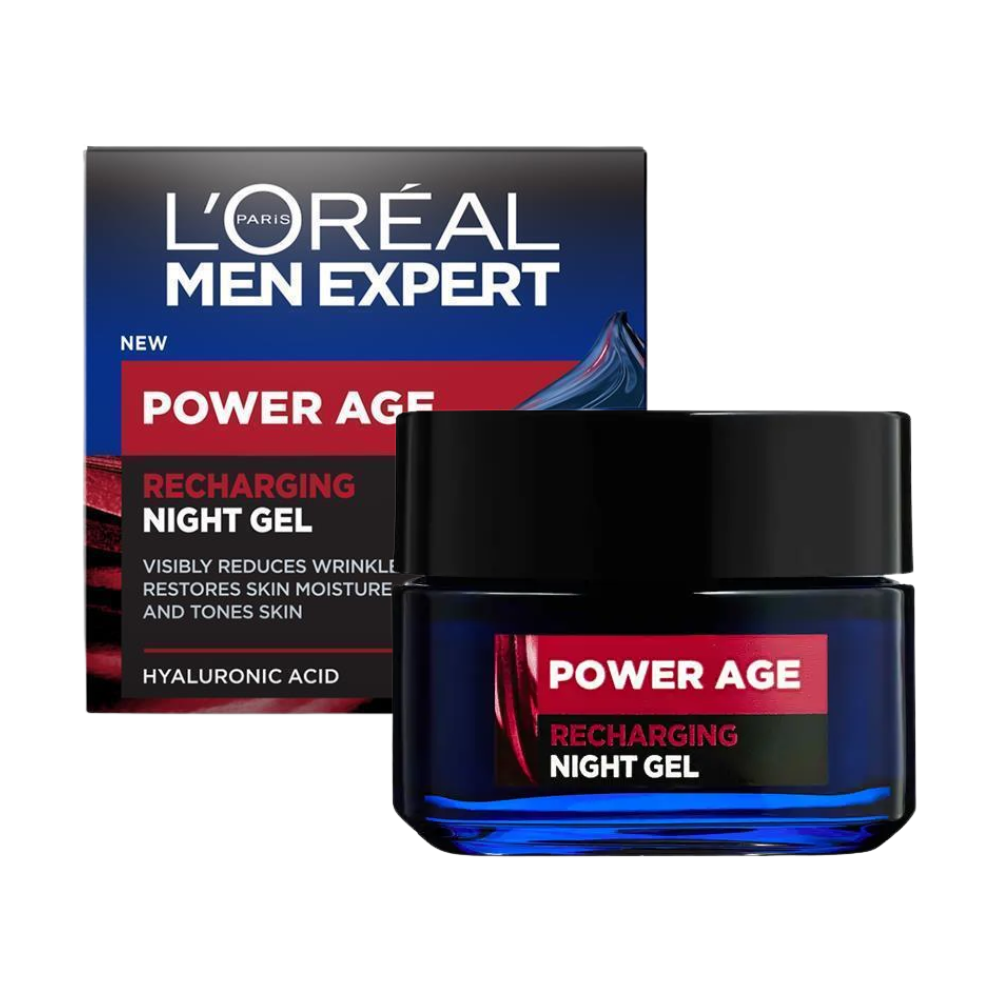 2 x L'Oreal Paris Men Expert Power Age Recharging Night Gel 50mL