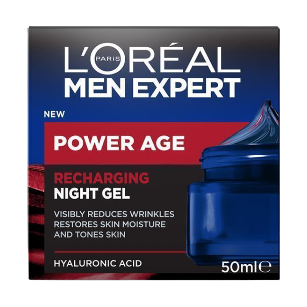 2 x L'Oreal Paris Men Expert Power Age Recharging Night Gel 50mL